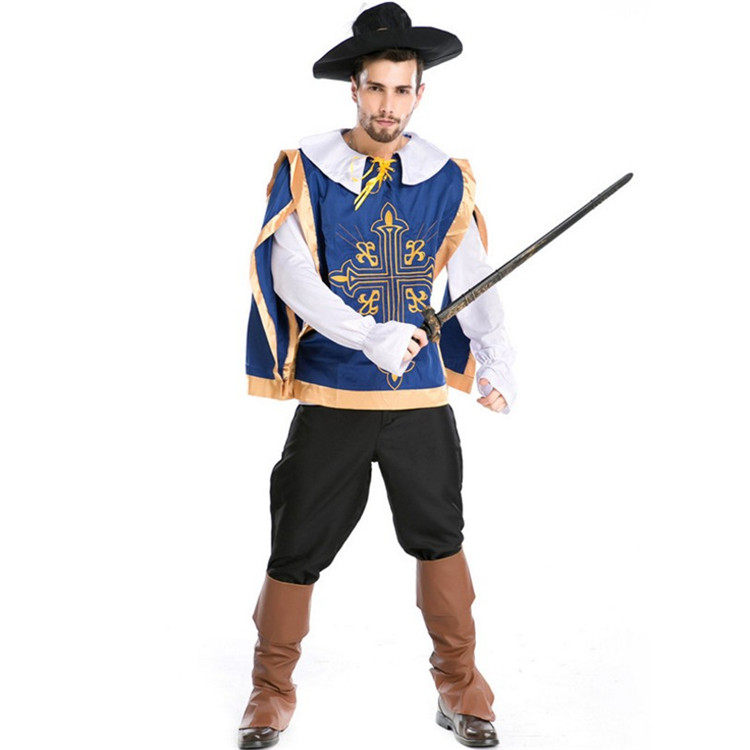 成人cosplay男装表演中世纪骑士国王士兵军官万圣节服饰
