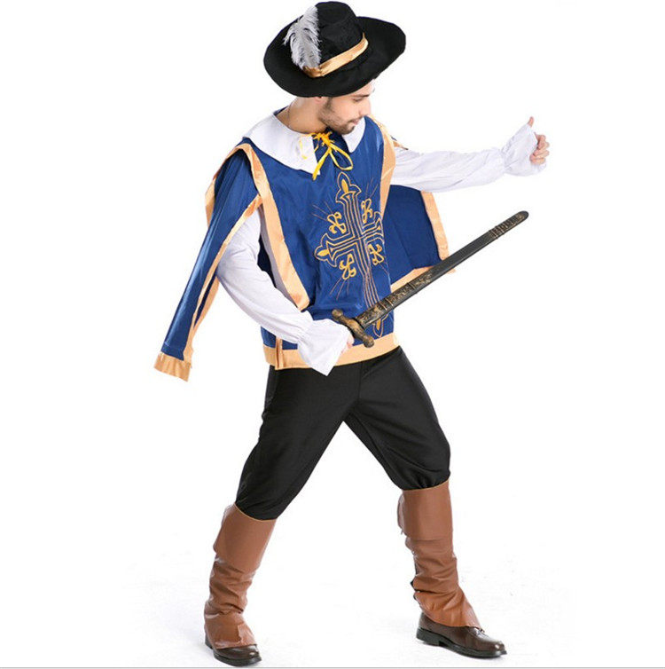 成人cosplay男装表演中世纪骑士国王士兵军官万圣节服饰