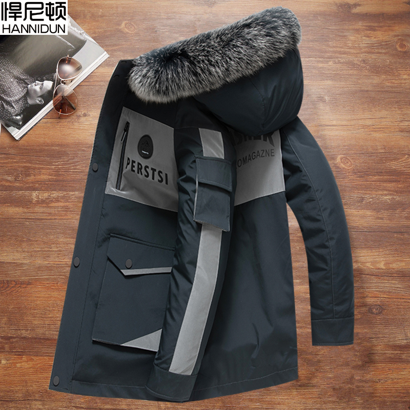 冬季大码派克服男装外套加肥加大码潮流宽松派克大衣胖子肥佬棉衣