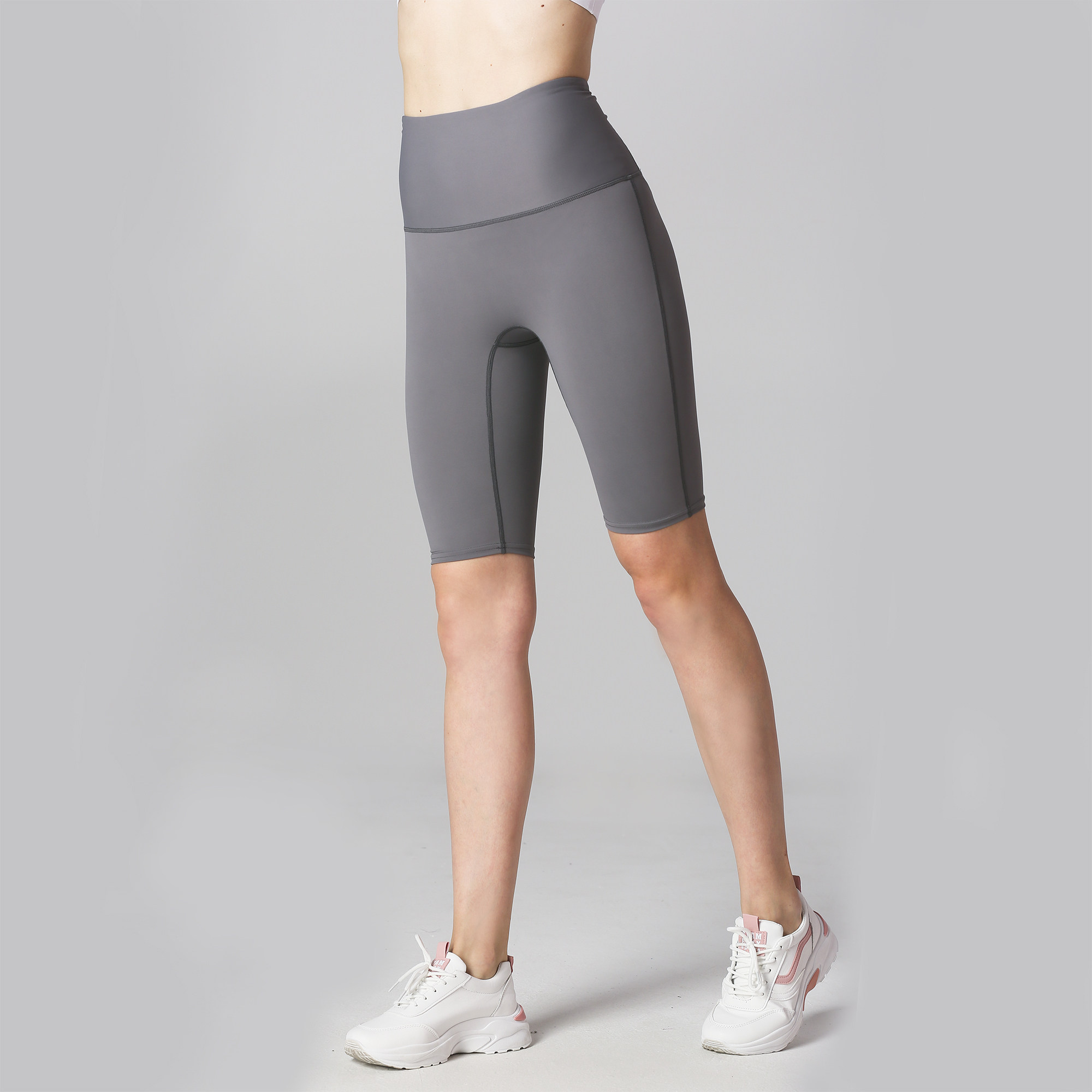 vernalhope高腰尴尬长跑瑜伽五分弹力提臀外穿运动中长裤短裤