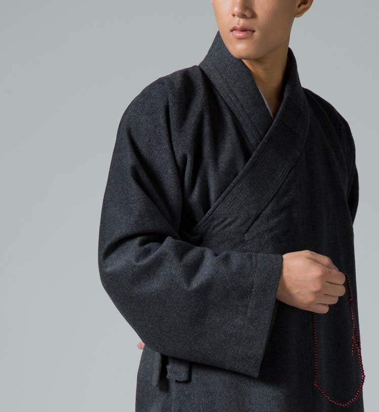 慈缘棉麻僧服禅修佛教居士羊毛长褂大褂冬装民族服装