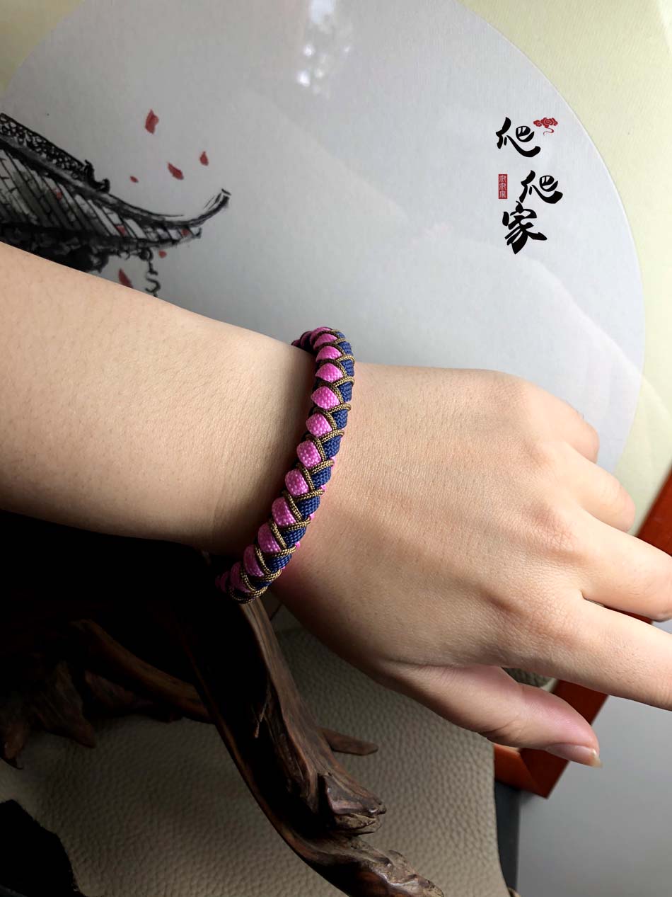 抖音手工编织编绳手链情侣送女男友逆鳞龙鳞绳
