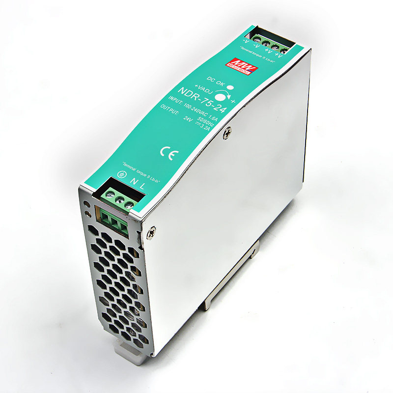 ndr7524上海明纬24v直流32a导轨开关电源75w12v63a薄型开关电源
