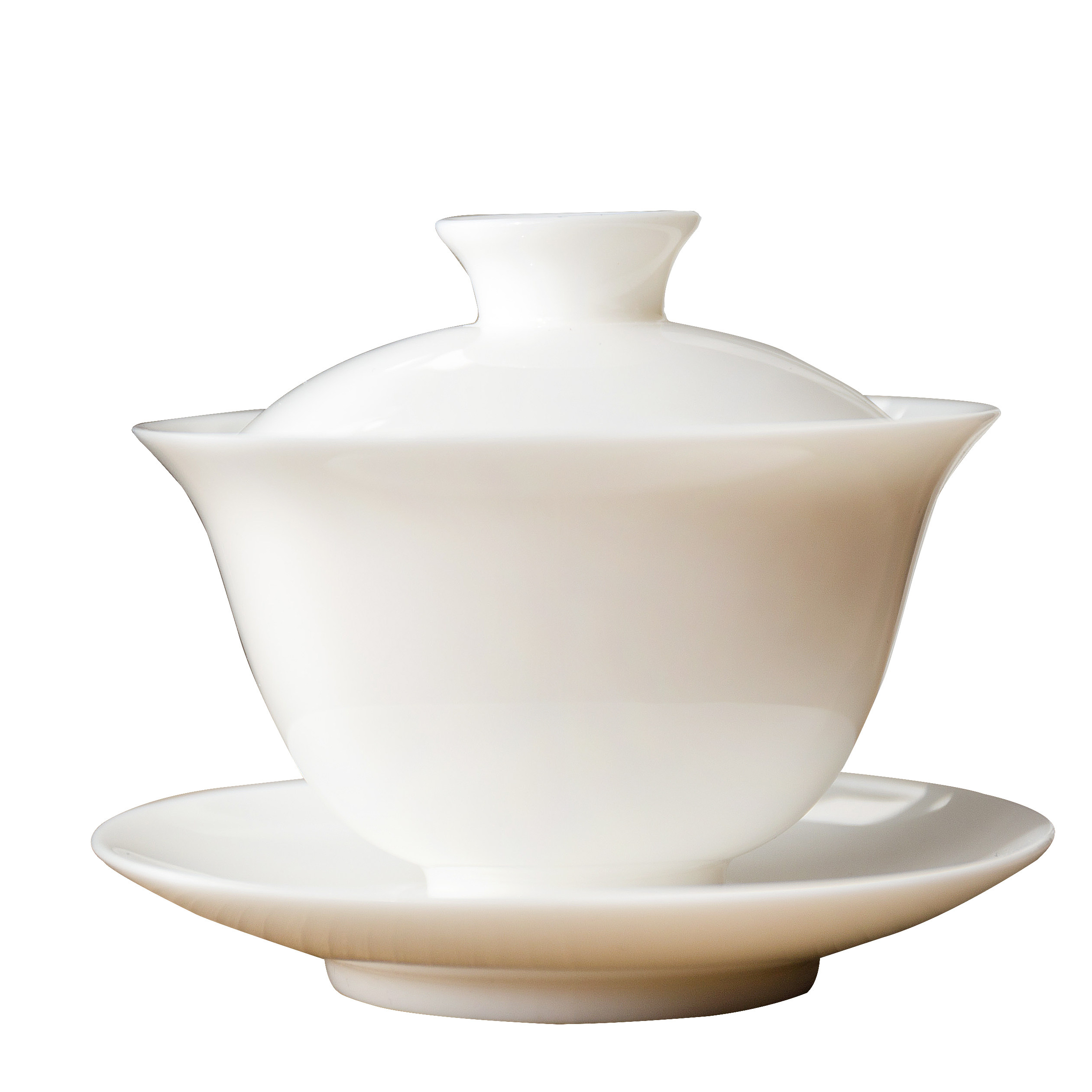 盖碗手工白瓷家用茶杯功夫功夫茶茶具薄胎大小盖碗