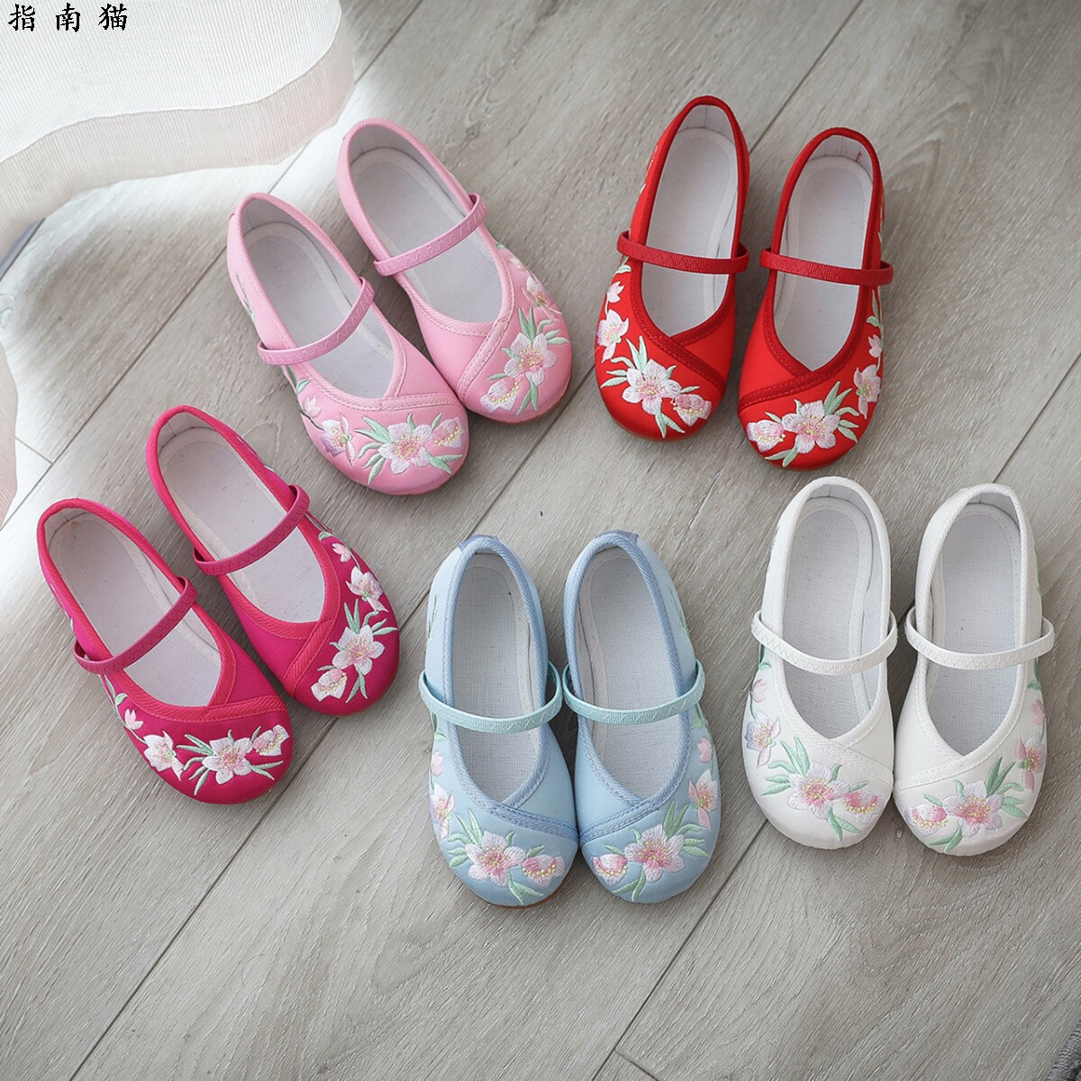 汉服鞋子儿童古风绣花鞋女童中国国风古装宝宝儿童汉服鞋