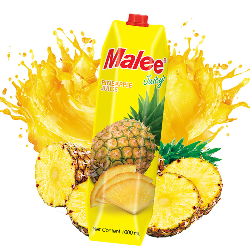 泰国原装进口玛丽malee菠萝果汁饮料1l4瓶量贩奶茶浓缩果蔬汁