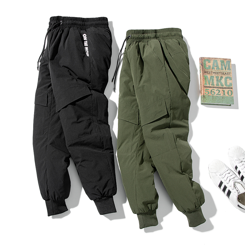 羽绒裤男士外穿冬季东北户外加厚白鸭绒保暖青年工装裤加绒棉裤潮