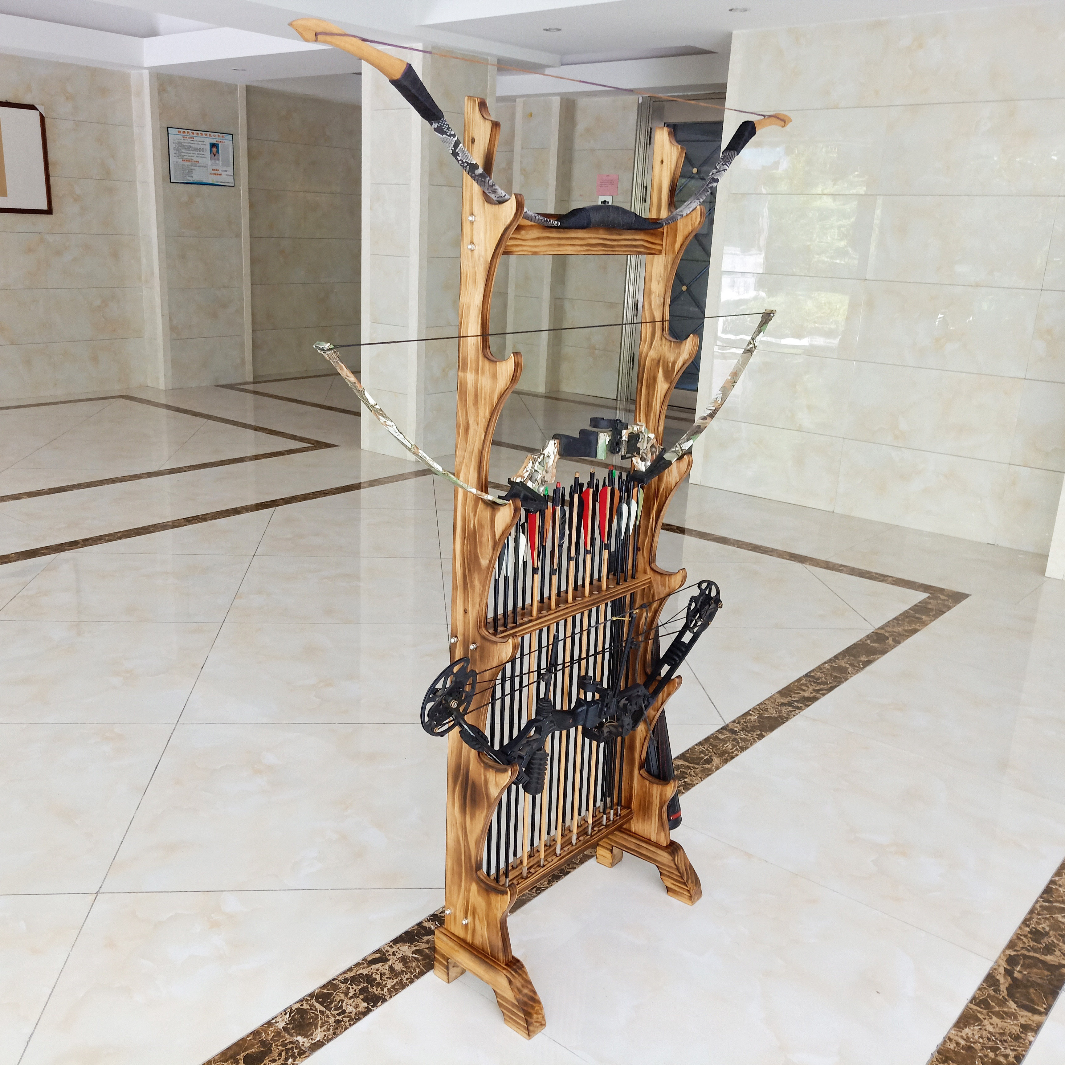 刀剑弓箭架实木剑架弓架动漫支架多层实木木架剑架