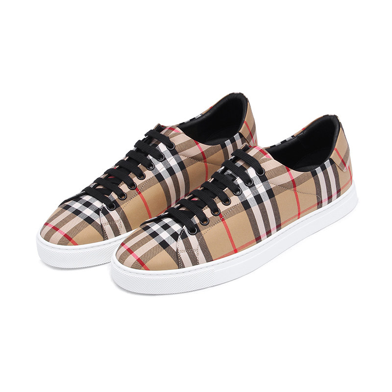 burberry博柏利巴宝莉男士时尚驼色色格休闲鞋运动鞋40804521时尚休闲