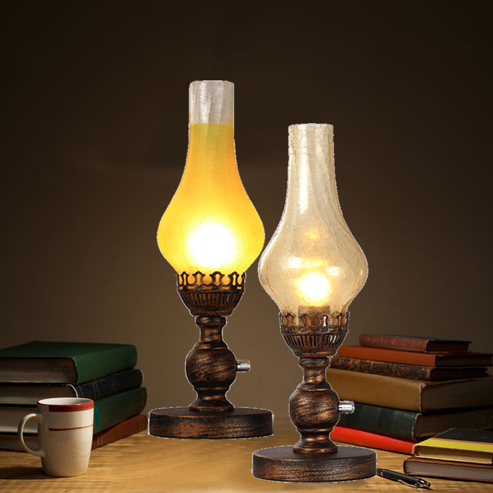 欧式复古民国老上海煤油灯婚庆创意怀旧卧室床头调光台灯摄影道具