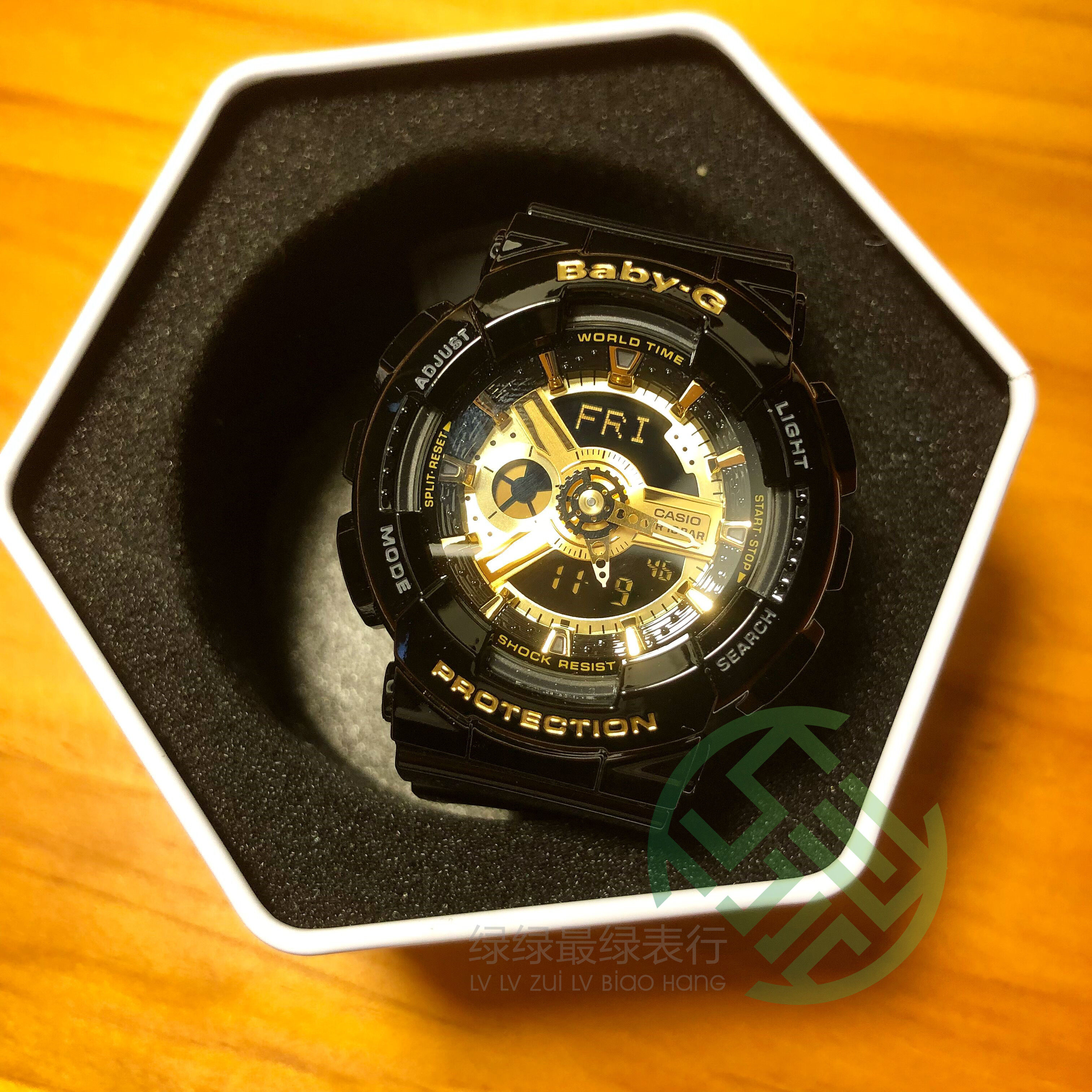 casio卡西欧baby-g时尚潮流经典ba-110-1a110rg-1a黑金日韩腕表