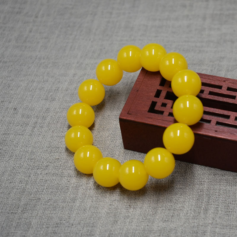民族风黄色圆珠男士文玩佛珠饰品配饰珠子女款手链