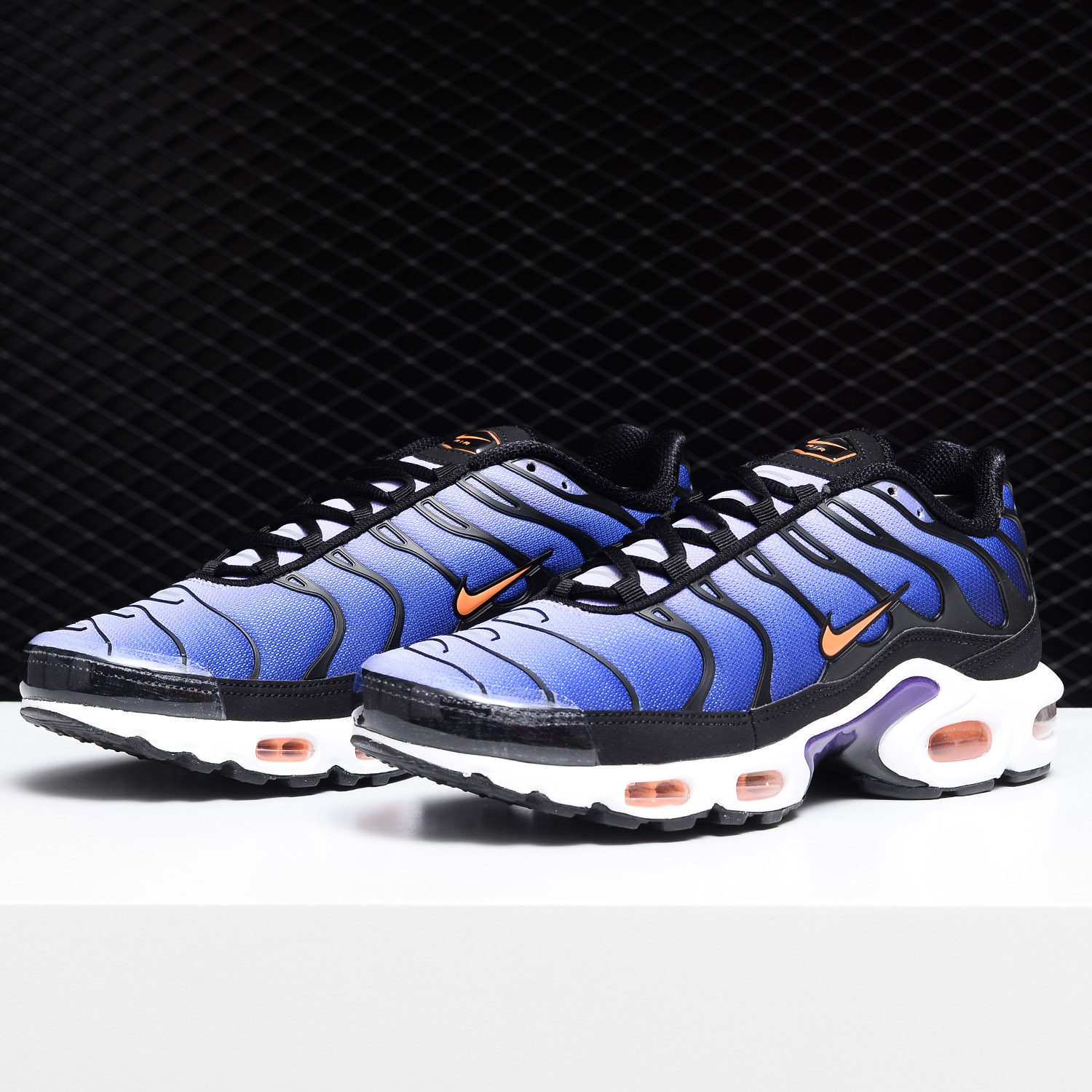 nike耐克正品airmaxplus气垫运动男鞋橙白跑步鞋