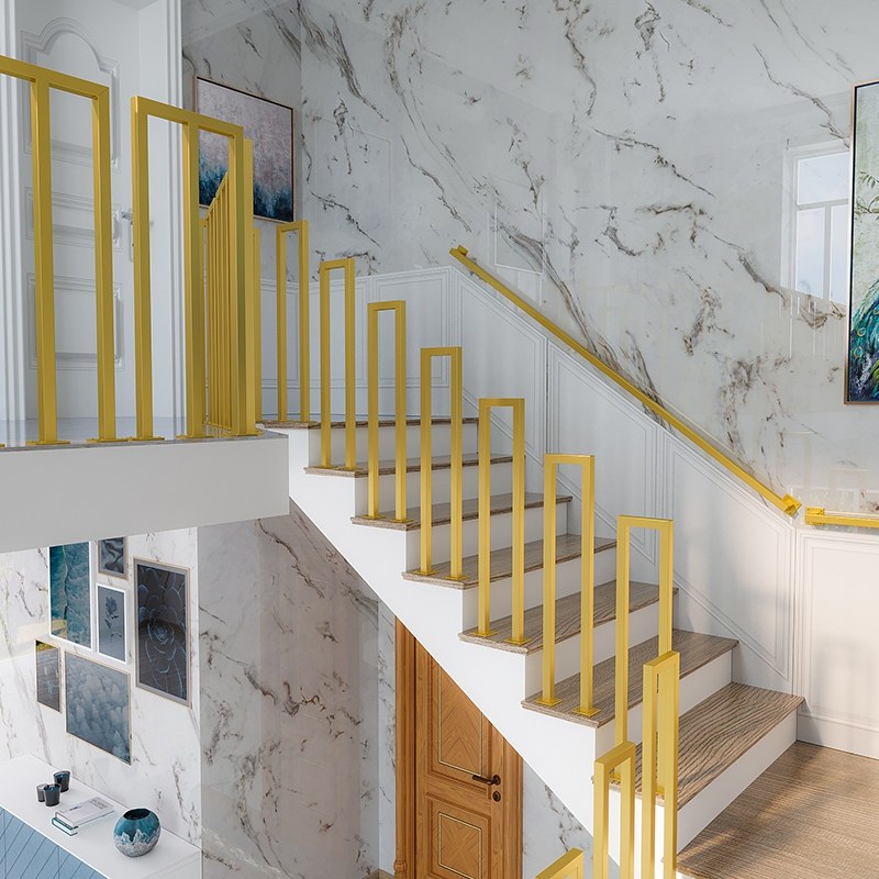 简约铁艺栏杆防护栏防护家用网红平台楼梯室内楼梯扶手