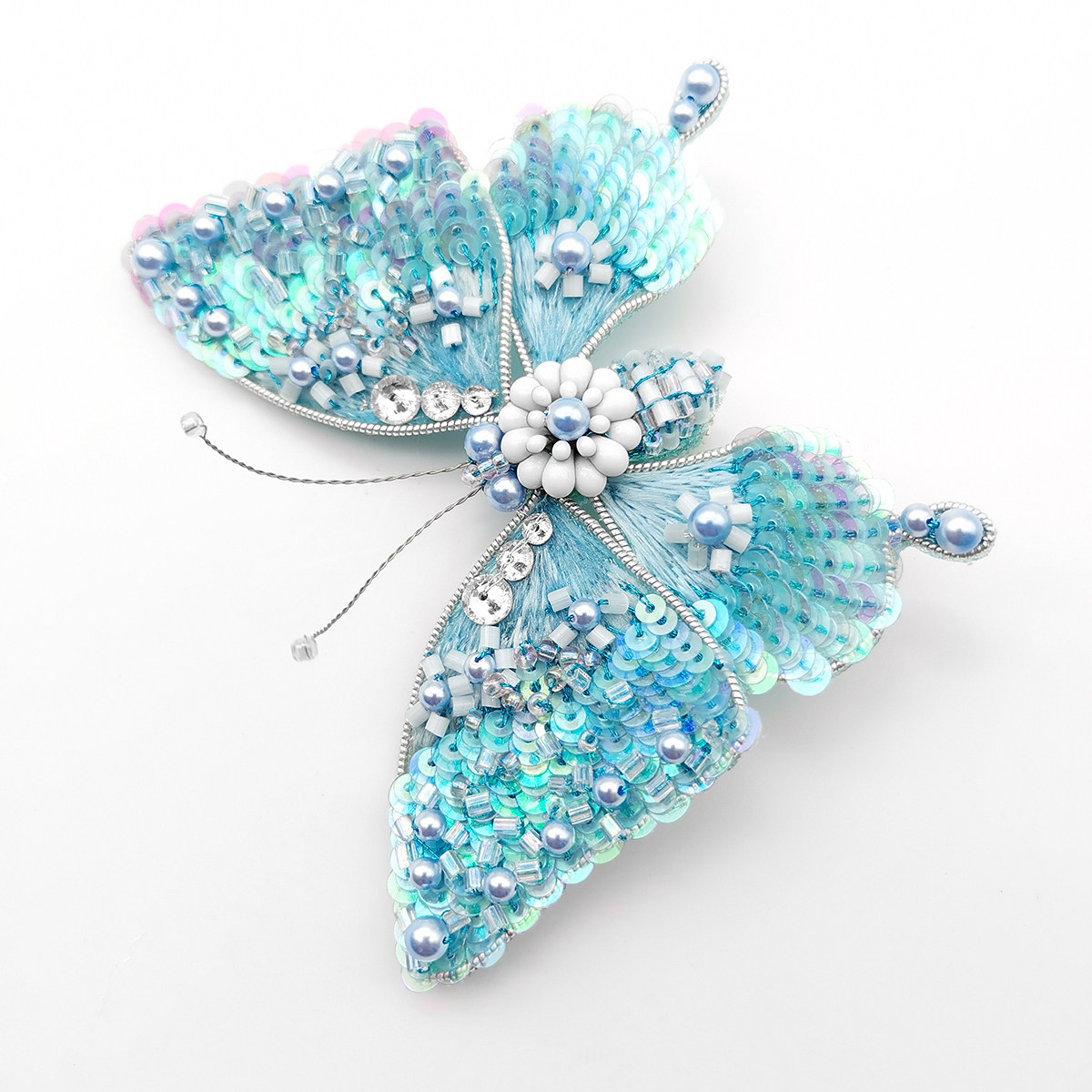 礼绣手工发饰初学米珠亮片自绣diy刺绣蝴蝶缝纫diy材料套装