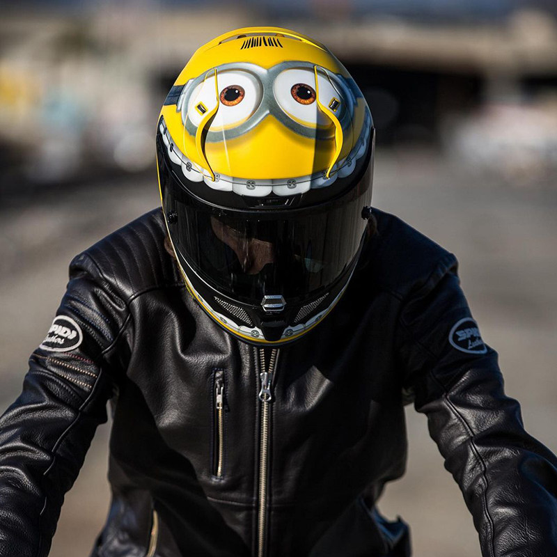 韩国hjcrpha小黄人头盔摩托车户外骑行骑行防防雾摩托车头盔