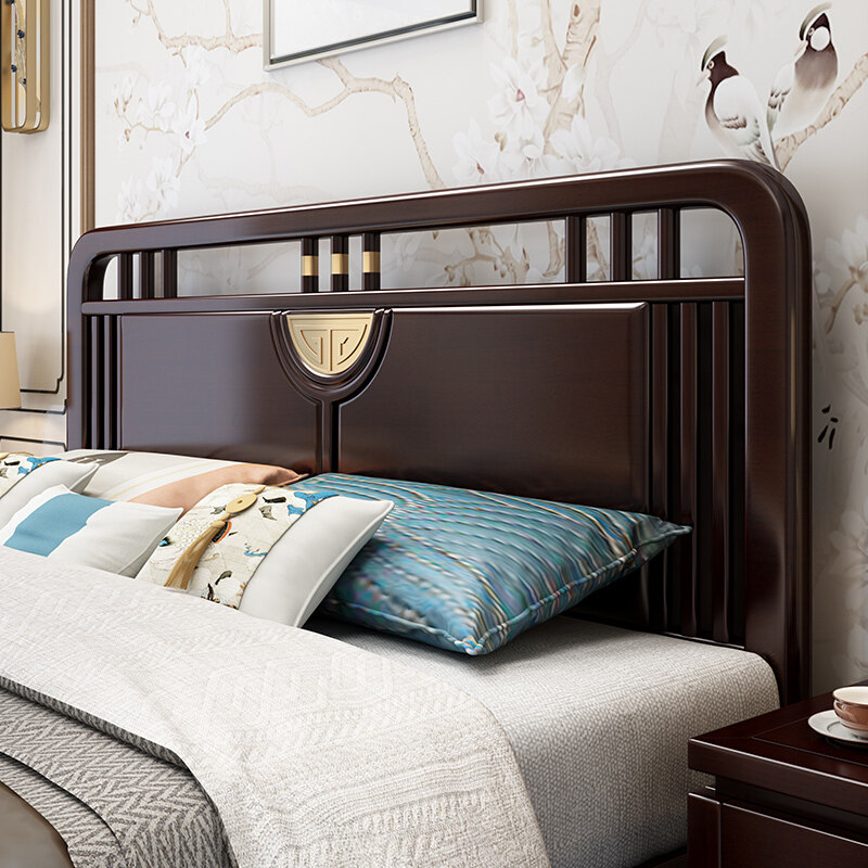 实木新中式奢侈1.5米单人大床1.8米主卧实木床