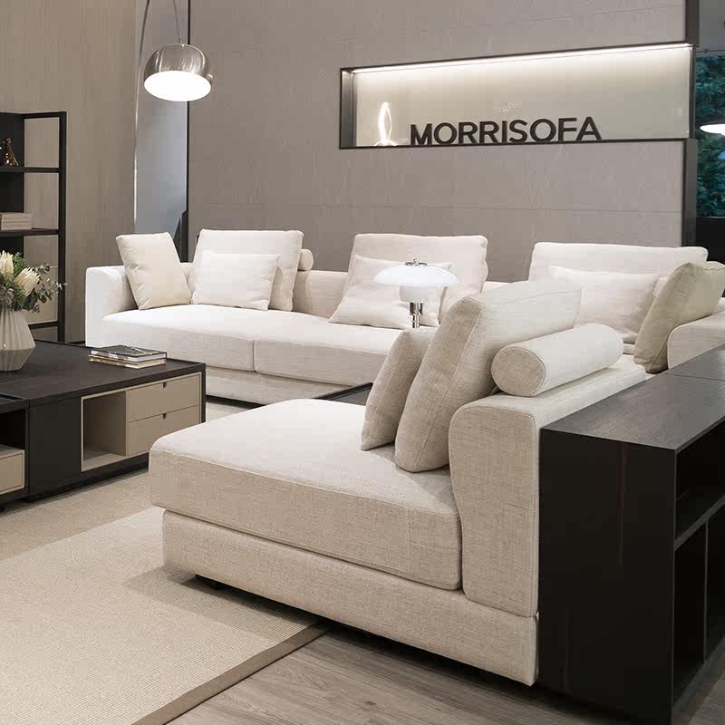 慕容布雷西亚布艺沙发组合意式极简灰色白色 - 慕容沙发官方店