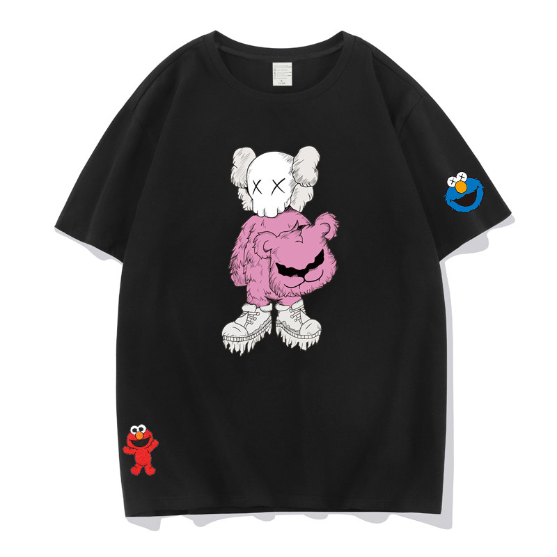 潮男帮芝麻街联名短袖t恤男女2020年夏潮宽松百搭潮牌体恤情侣装