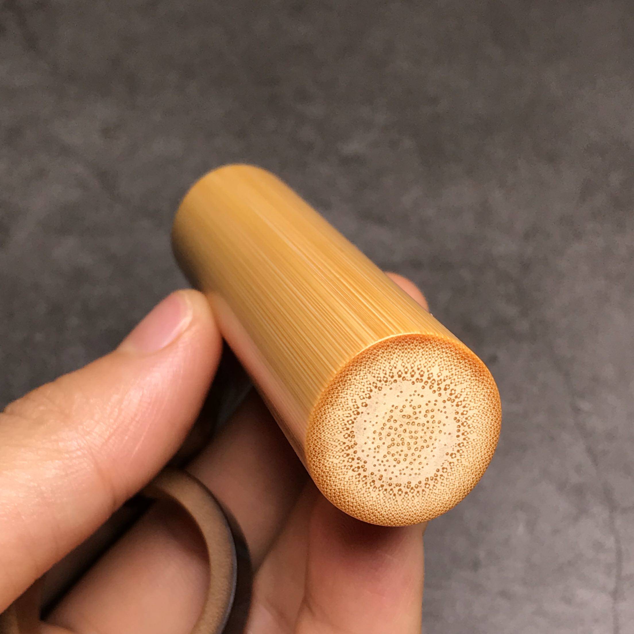 精工手工实心竹手把件配老煤竹圈老玉竹把件高密度文玩竹子竹节