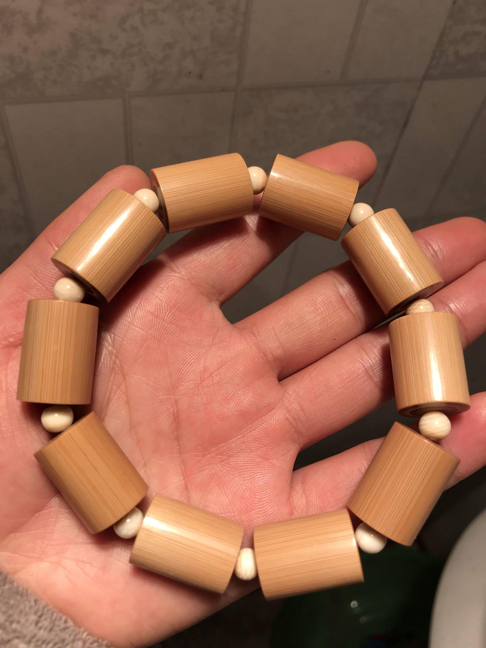 玉竹手串直切散珠腰珠吊坠背云文玩老料背云扇手串