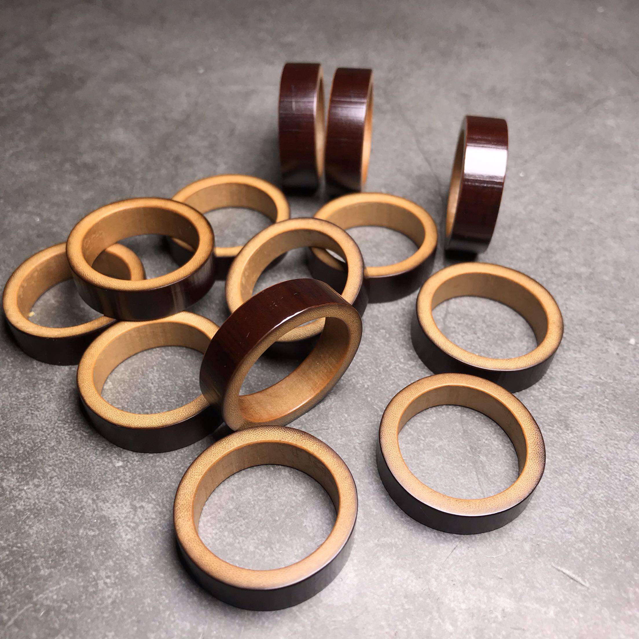 竹圈2个老煤钥匙扣鸟笼挂件竹环手工打磨竹扣茶道