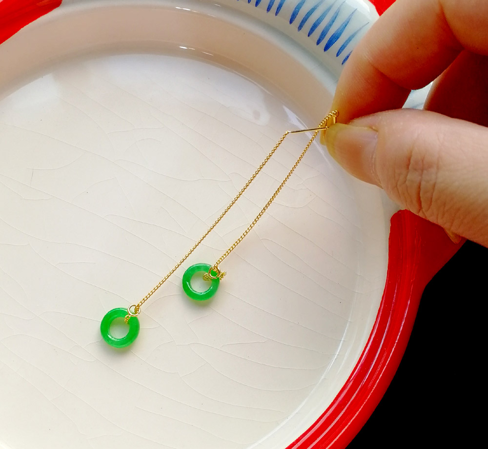 绿珠阁汉服配饰汉风古风风干青紫紫罗兰翡翠平安扣耳线