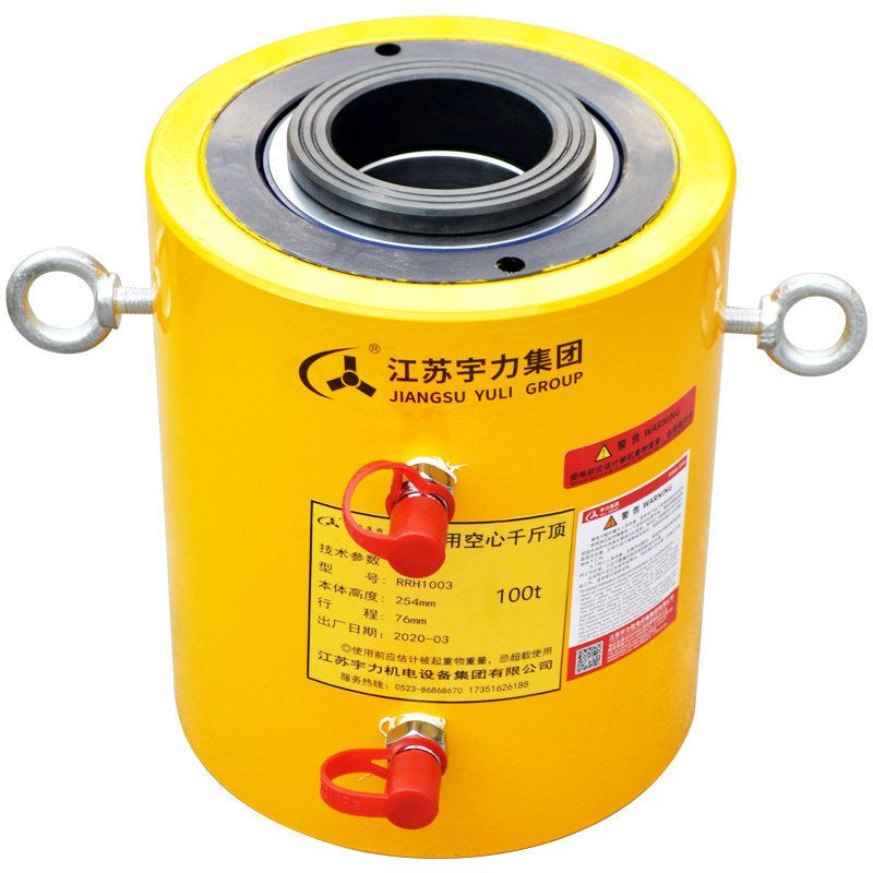 空心千斤顶rrh30t60t100液压中空同步桥梁预应力张拉穿油缸千斤顶