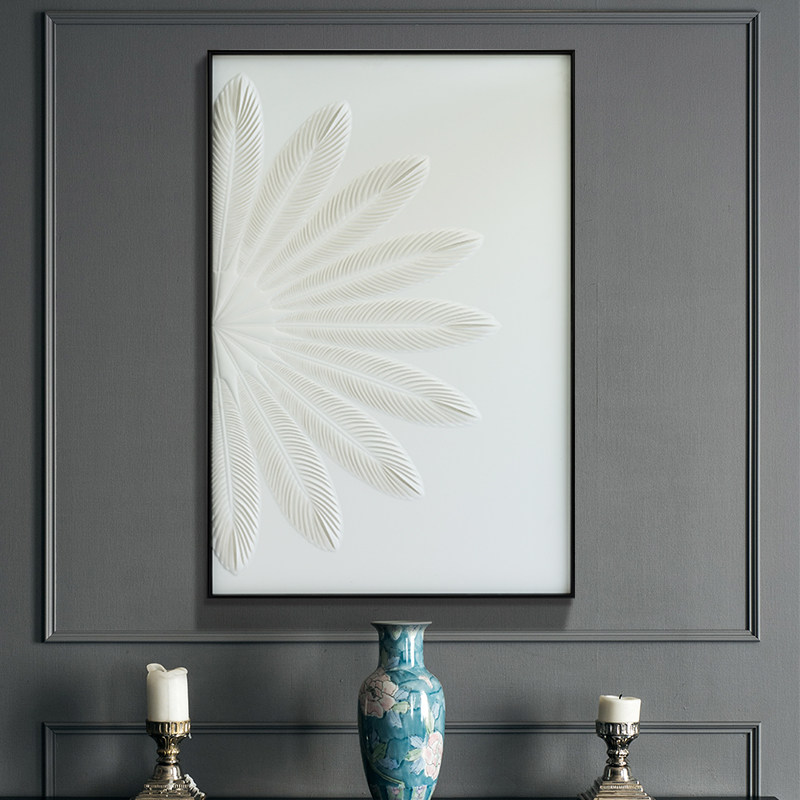 艺美嘉新中式客厅装饰画沙发墙挂画酒店办公室壁画皮革画艺术挂画