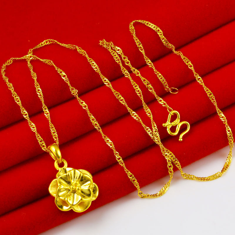 千影珠宝黄金项链足金吊坠24k金子纯金首饰颈饰