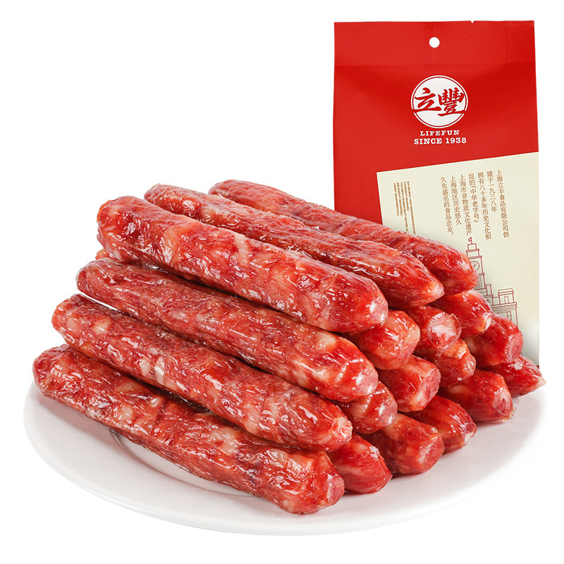 上海立丰香肠5分瘦500g广式腊肠广味香肠煲仔饭特色腊味