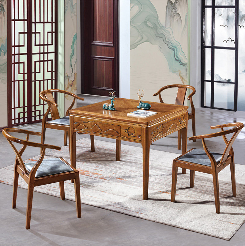 麻将机全自动家用实木电动麻将桌餐桌两用新中式中式自动麻将机