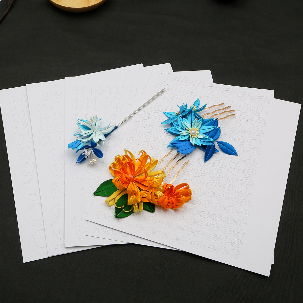 缠花卡纸裁剪切片模板手工diy自制古风汉服其他diy饰品配件