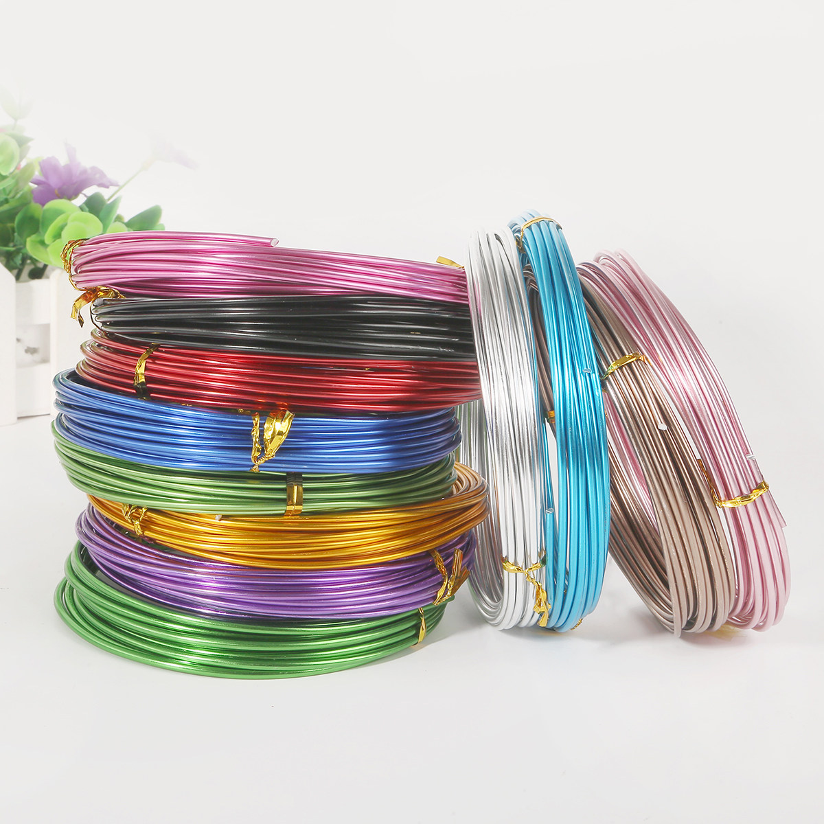铝线10米彩色创意造型铝丝定型手工diy材料线