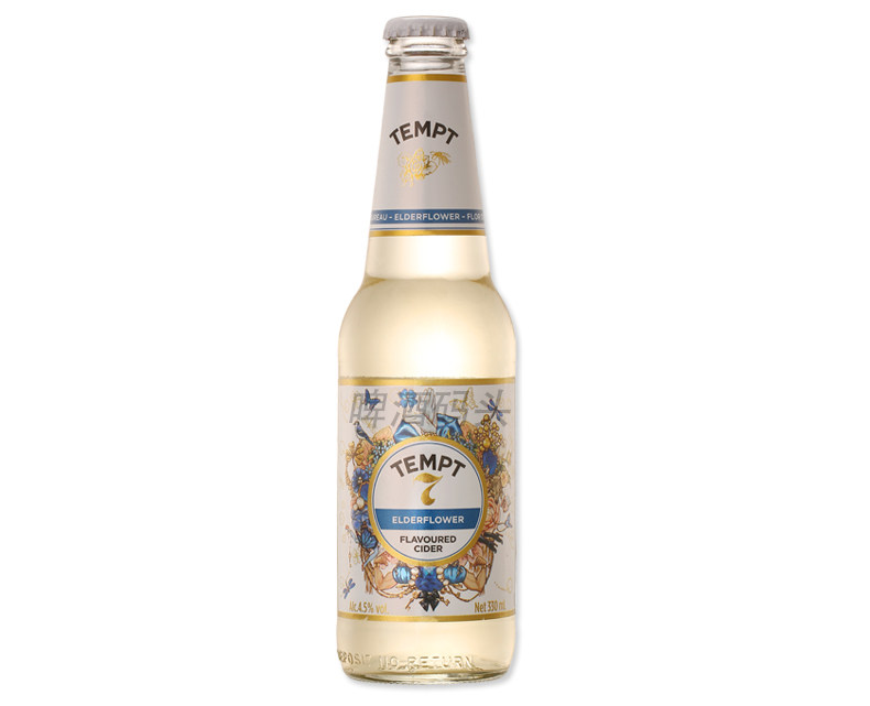 7号诱惑接骨木味丹麦原装进口果味啤酒tempt330ml啤酒