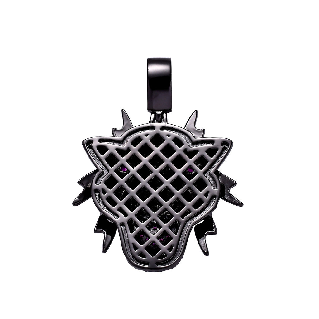 hiphop嘻哈项链个性锆石满锆石黑豹吊坠女士潮男项链