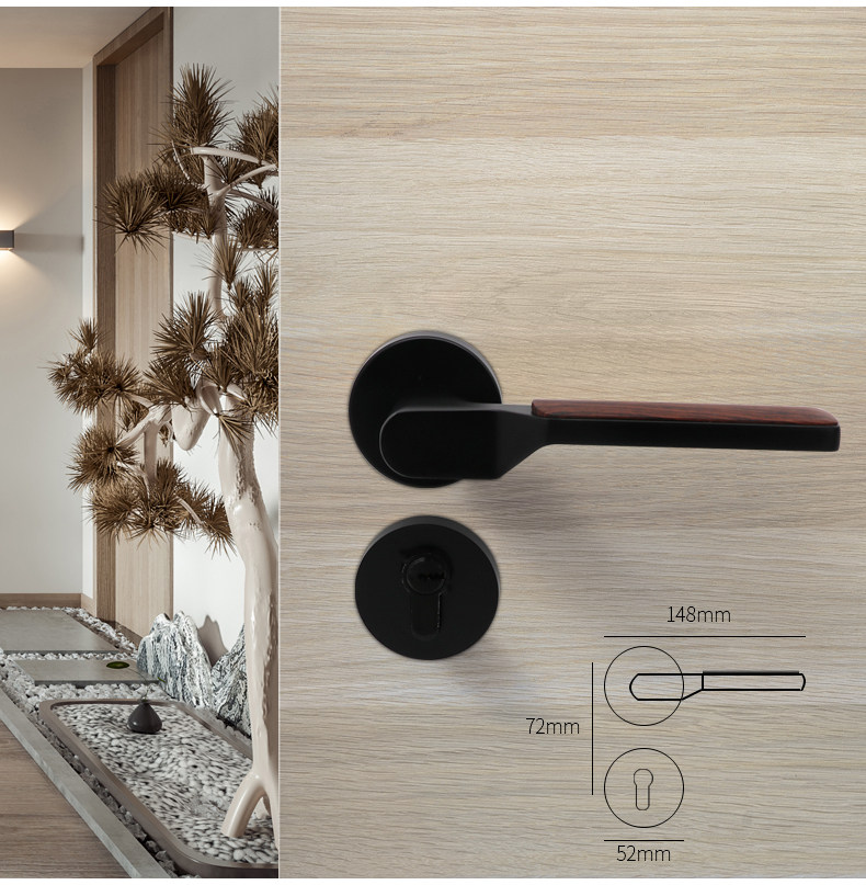 门锁尼卡家用通用型室内卧室暗锁静音卫生间实木门机械门锁