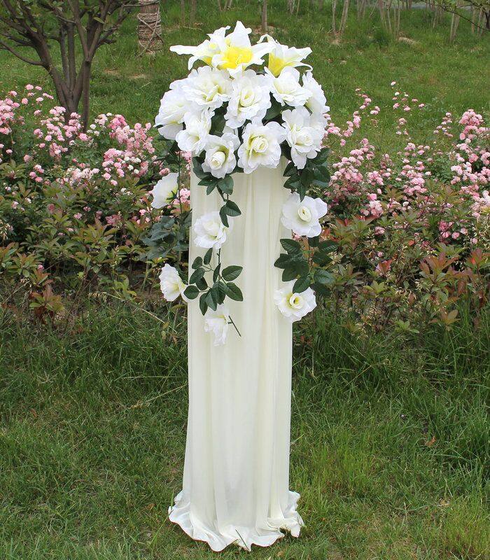 路引新款婚庆绢花拱门开业花篮热销花柱罗马婚庆绢花