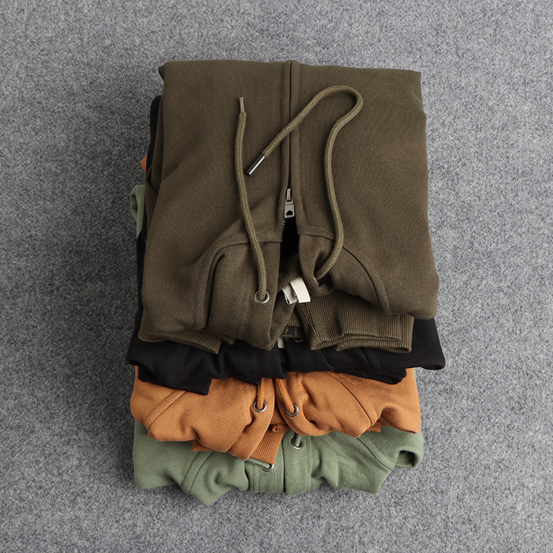 外贸男装尾货100全棉毛圈拉链连帽卫衣外套秋季韩版休闲上衣潮流