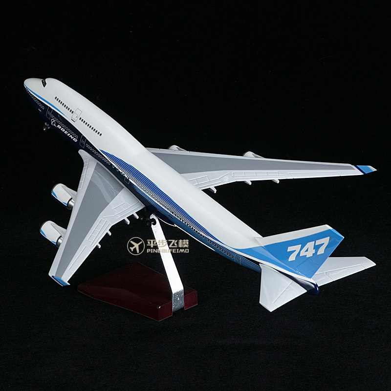 轮子带灯仿真飞机模型原型机波音747400民航客机飞机模型