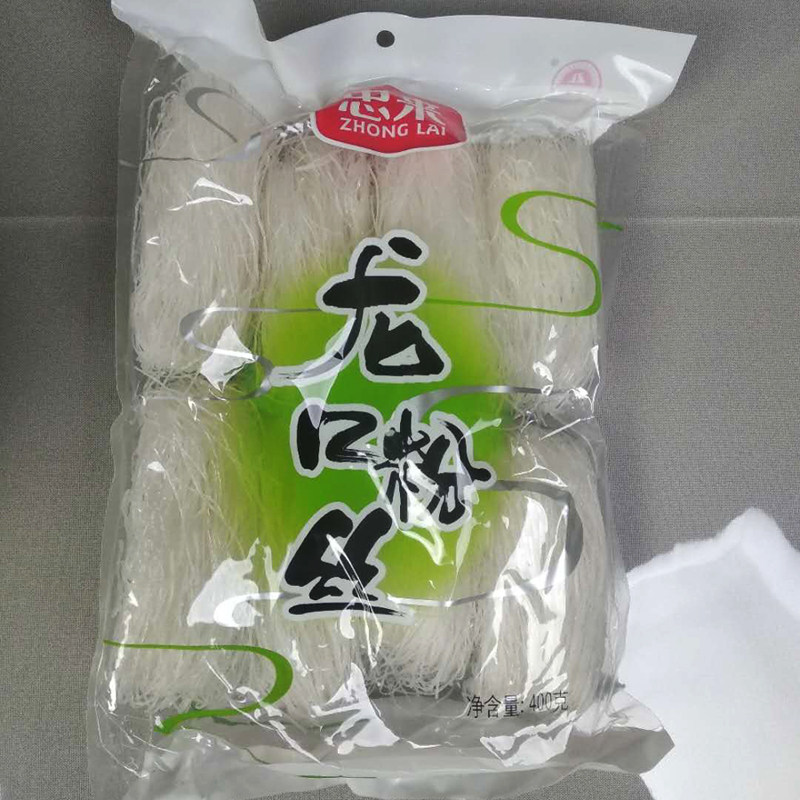 忠来龙口粉丝绿豆豌豆粉丝袋装米粉细粉干货火锅干锅食材400g