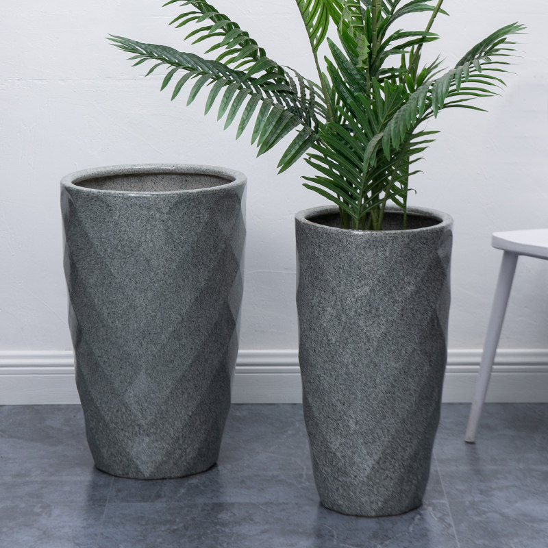 特大号陶瓷花盆客厅轻奢超大北欧简约高款落地花盆