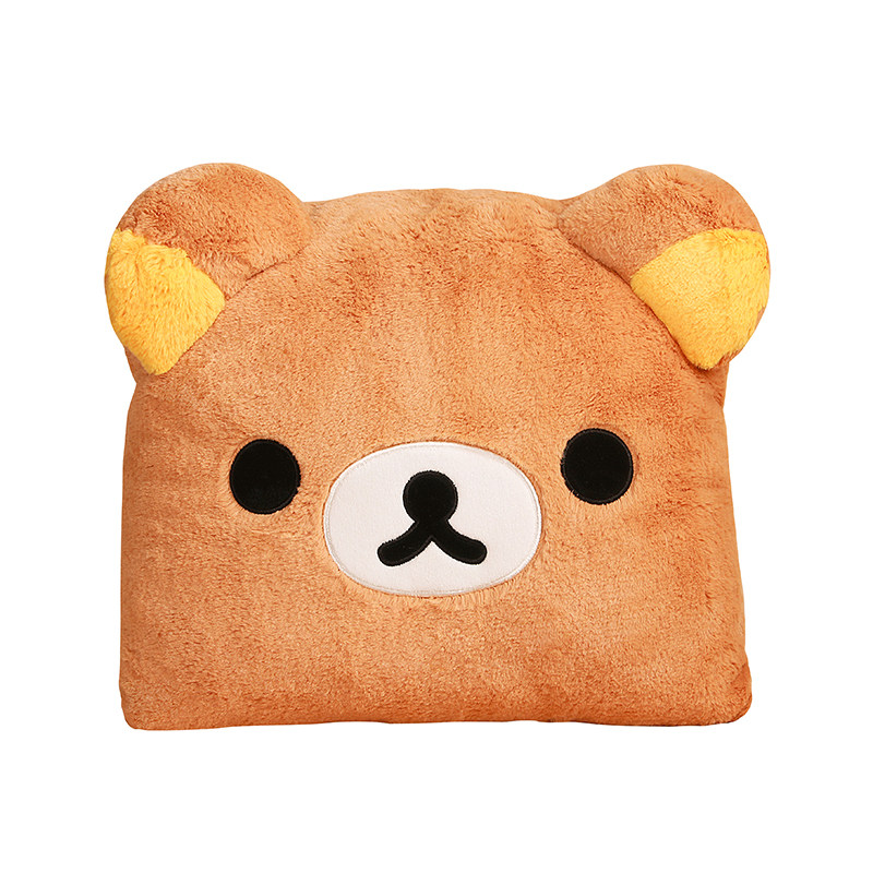 日本轻松小熊毛绒睡觉抱枕卡通靠垫保暖舒服睡眠枕动漫周边礼物女