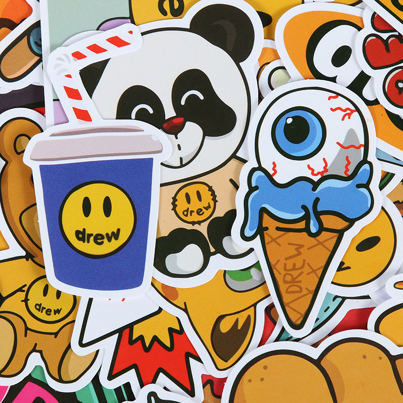 50张drewhousediy笔记本电脑ipad水杯pvc防水潮牌行李箱贴纸