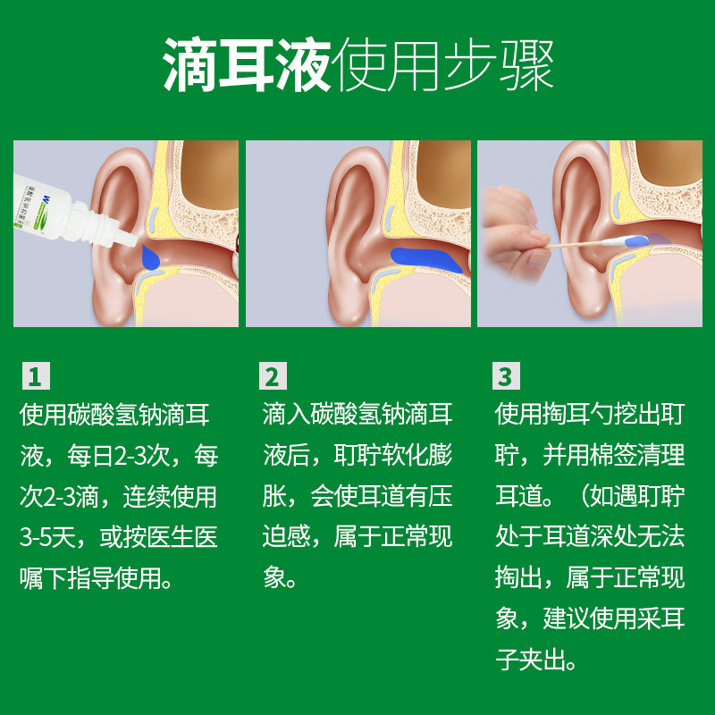 碳酸氢钠滴耳液清洁去耳屎软化液
