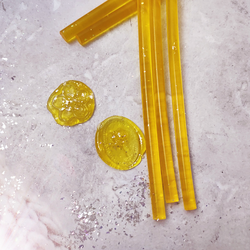 透明黄色橘色金色陶瓷蜡胶7mm配合胶枪火漆热熔胶棒