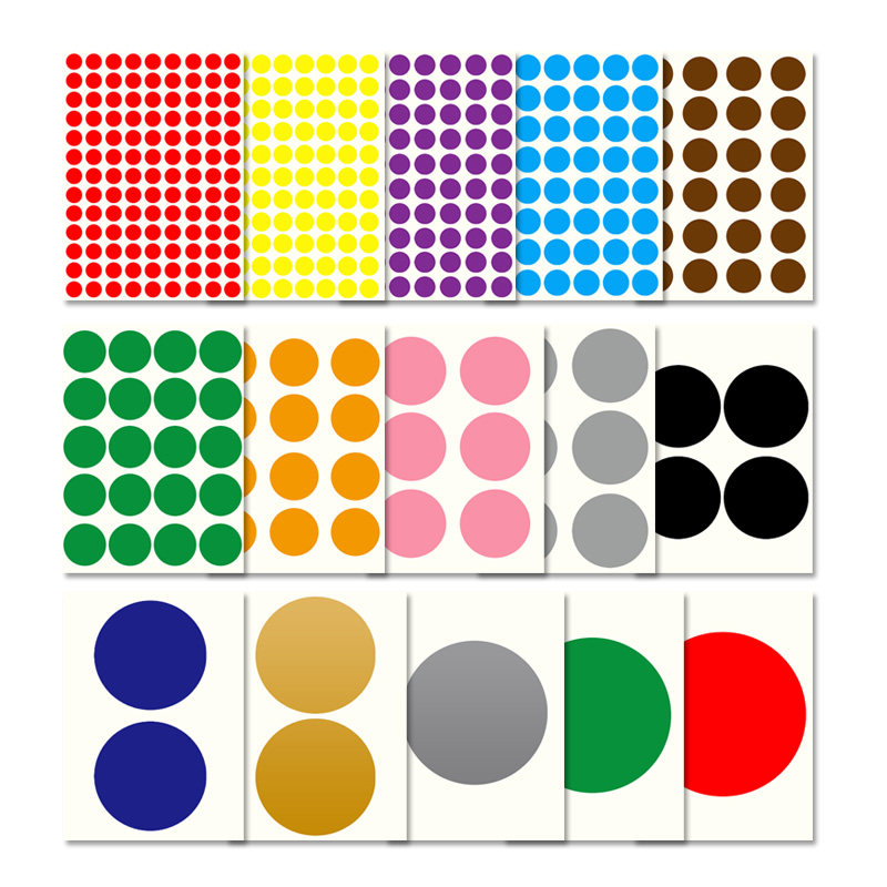 贴纸永实25mm圆点标签彩色不干胶圆形粘性贴贴贴纸