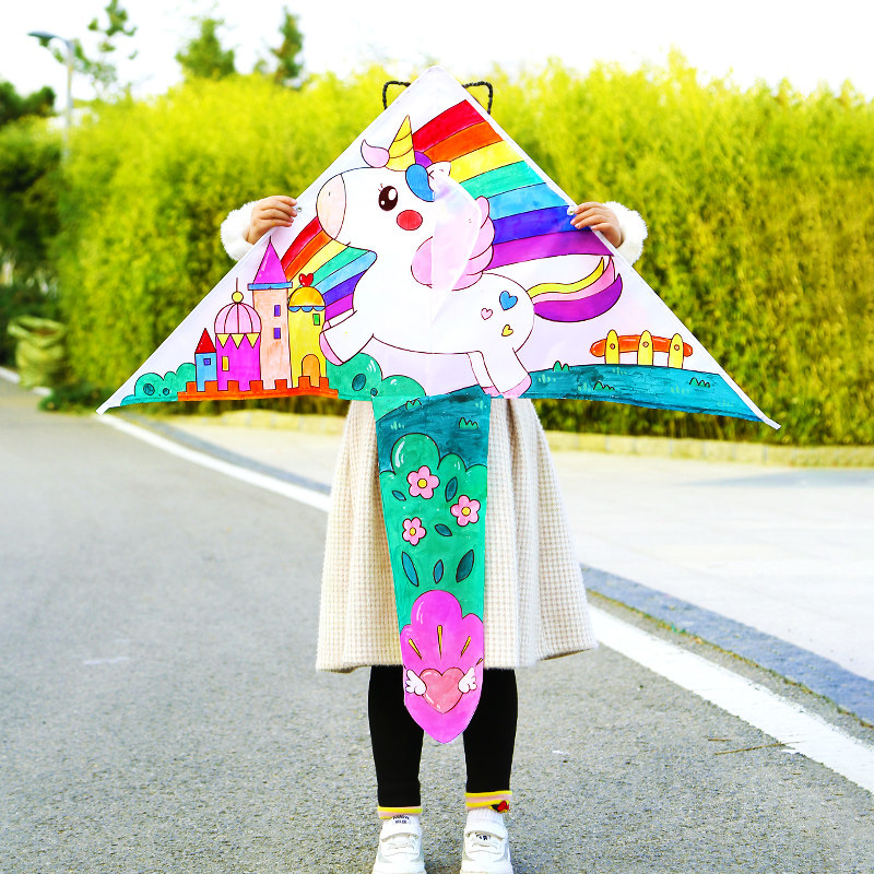 龙形创意涂鸦空白绘画包绘画风筝材料diy自制风筝