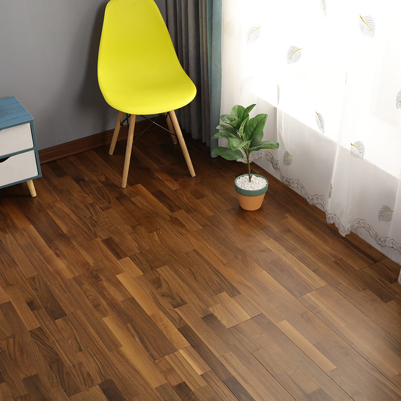 孕婴级胡桃三层三拼实木复合锁扣地暖地板家用实木复合地板