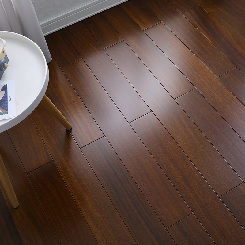 圆盘柚木胡桃色原木环保实木地板锁扣地暖厂家直销实木地板